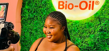UGC creator filming a Bio-Oil campaign