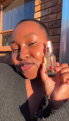 UGC creator reviewing a skincare serum