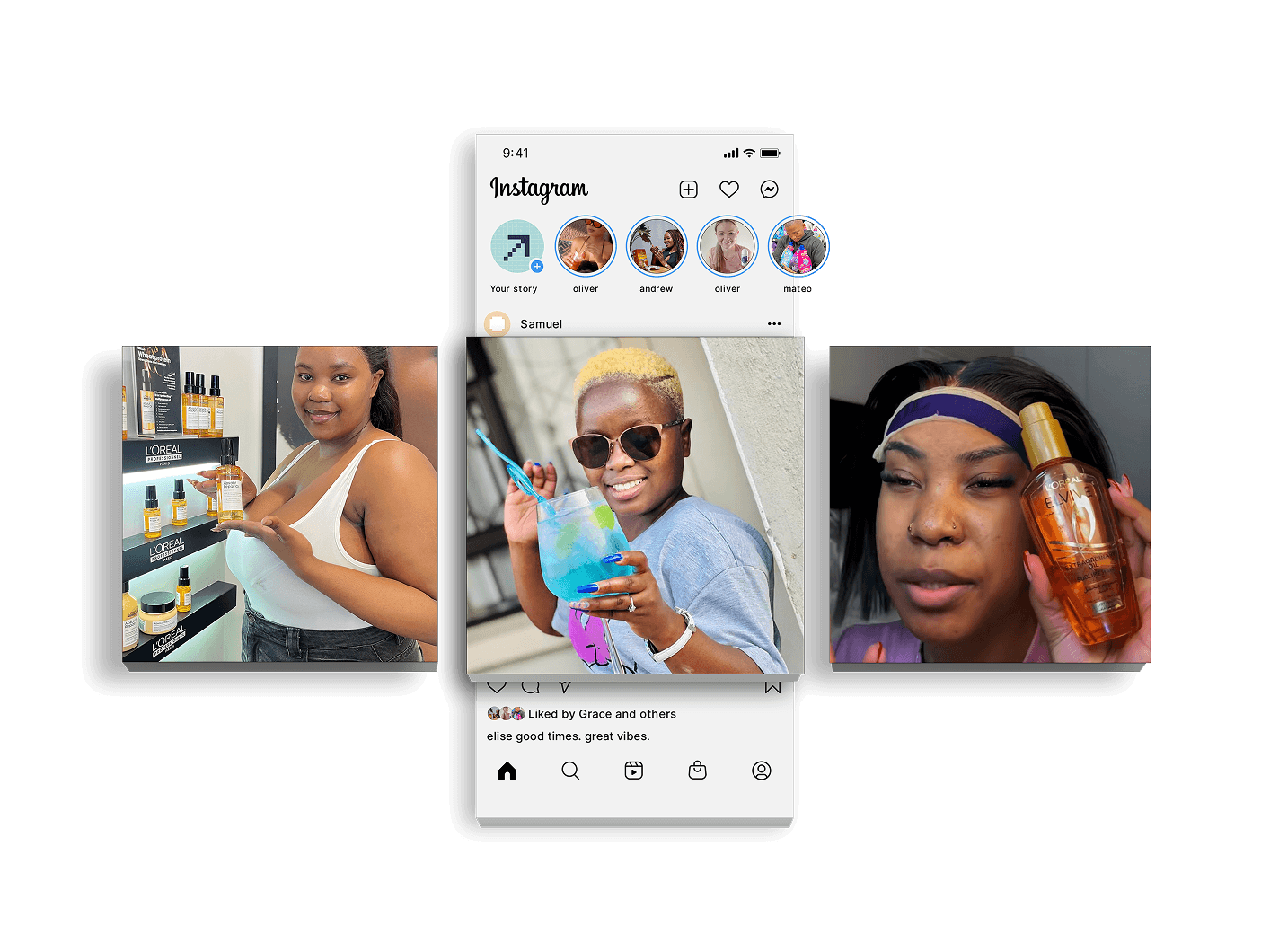 Instagram mockup with UGC creator posts